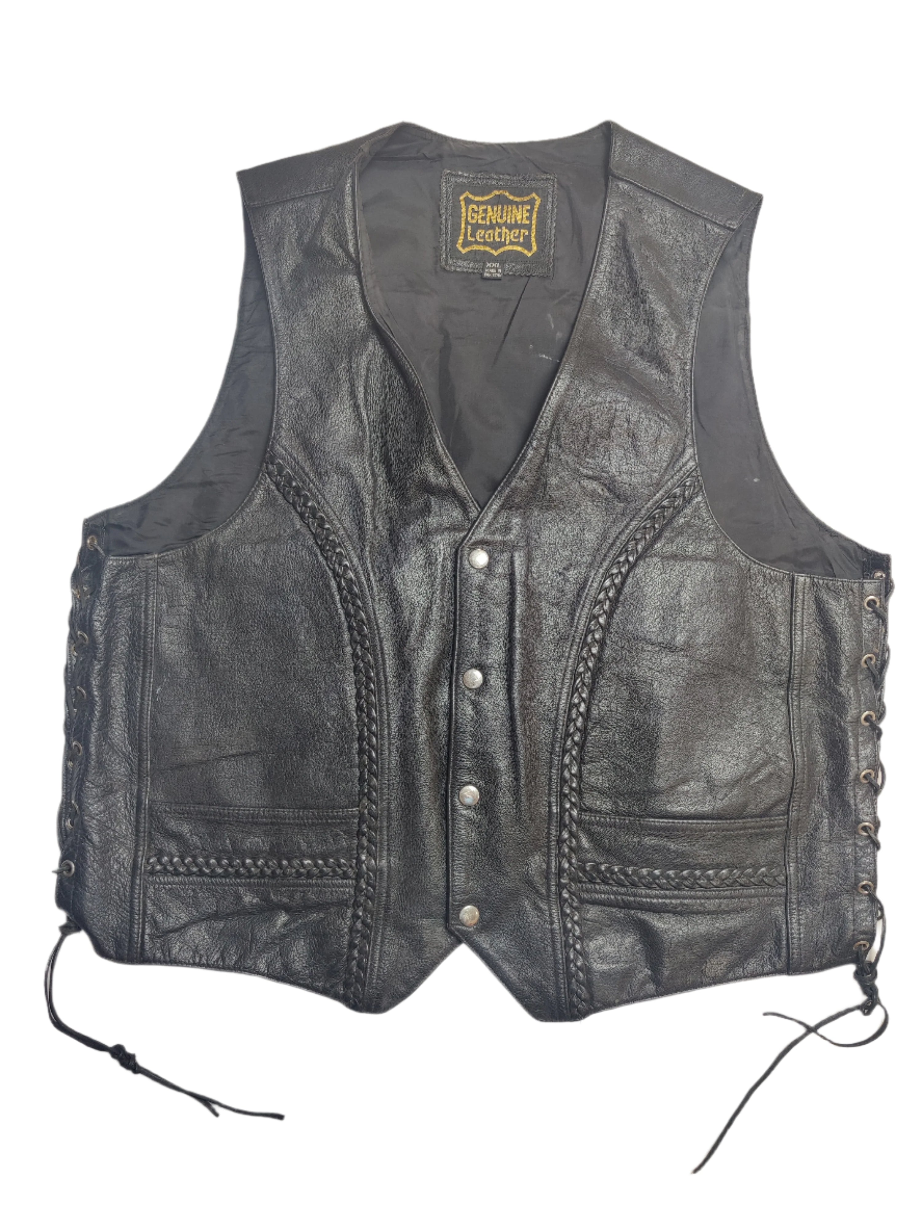 Leather Braided Vest - 2XL