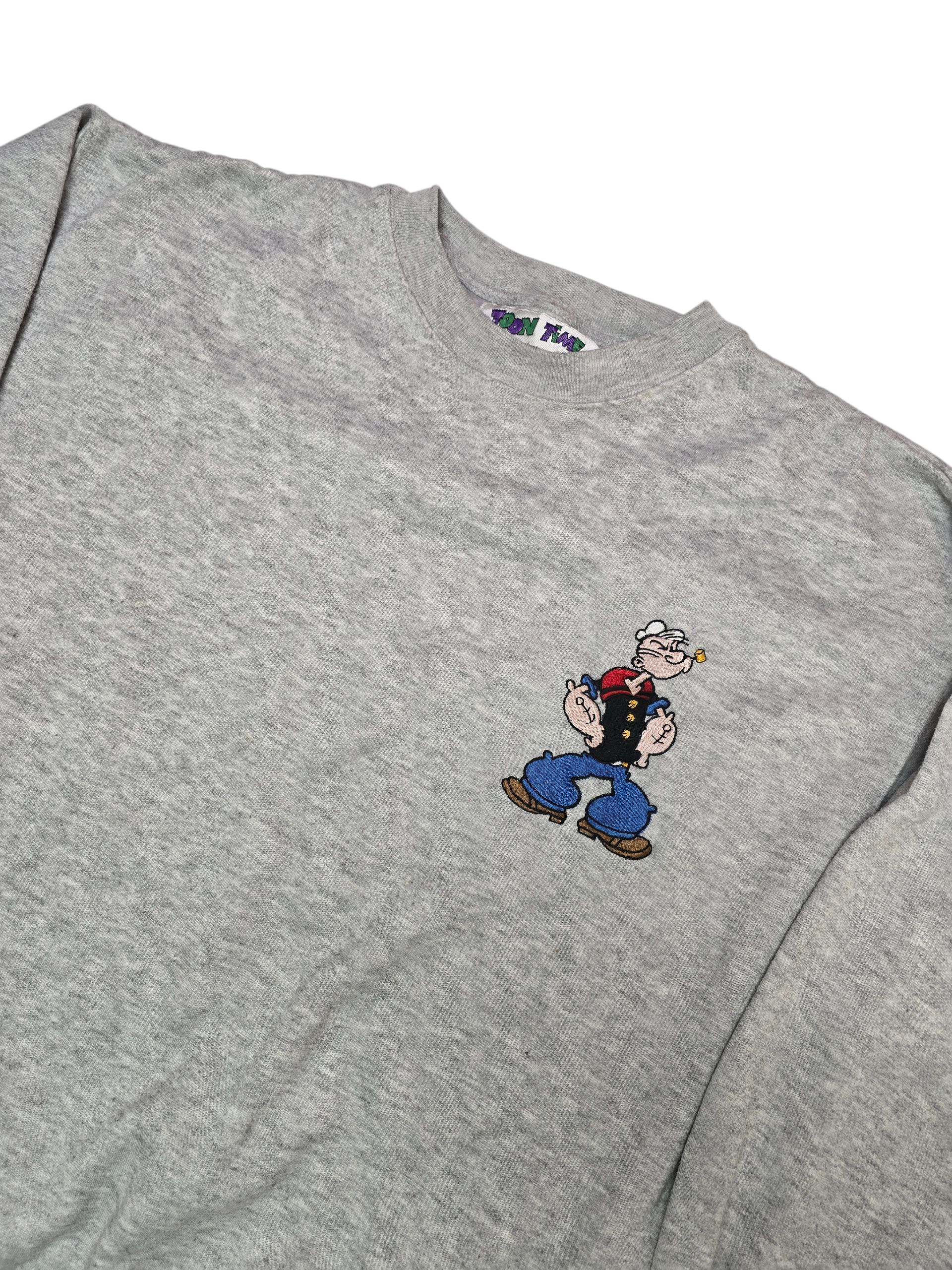 Popeye Toon Time Grey Sweatshirt - Large