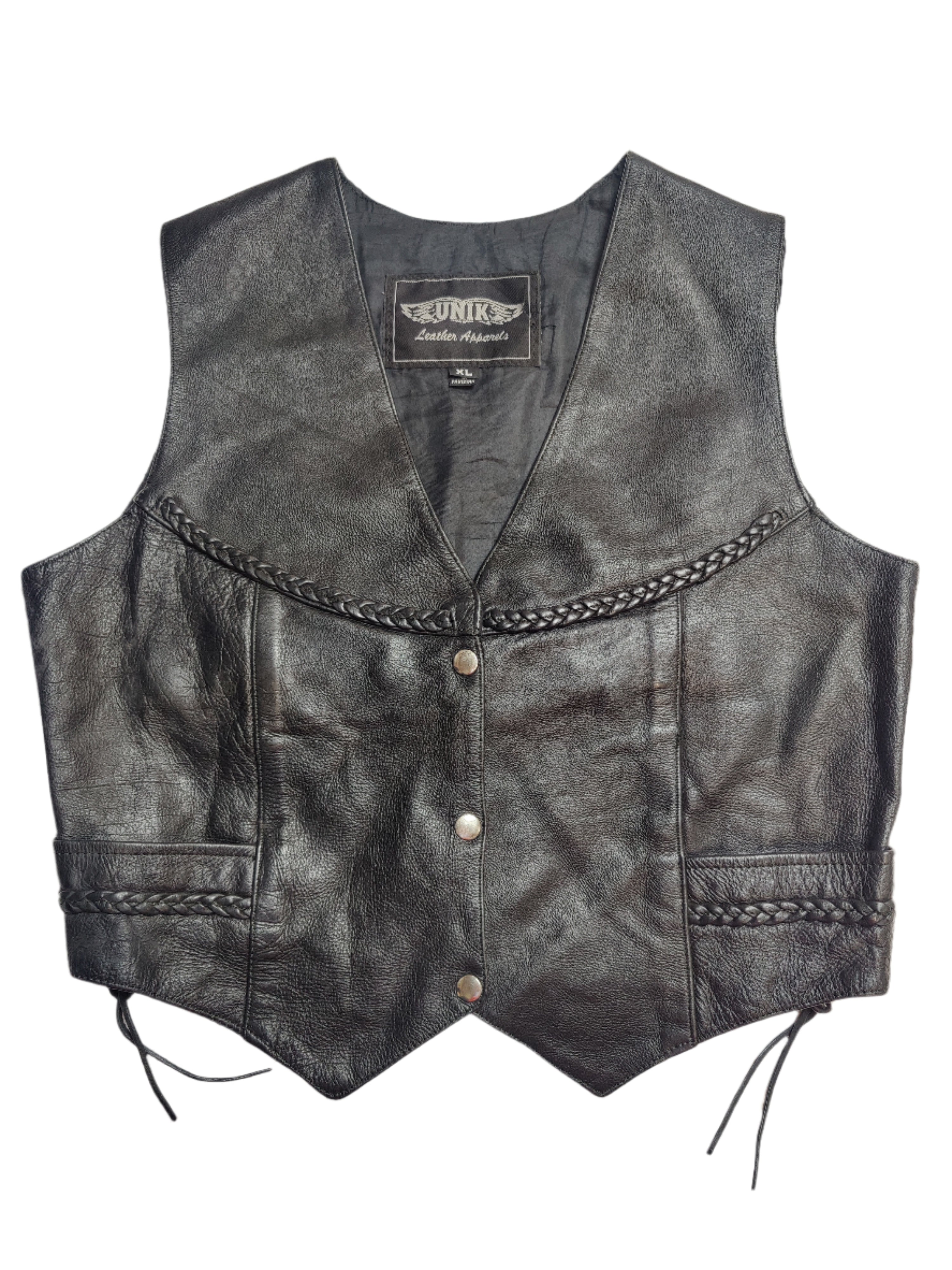 Leather Braided Ladies Vest - 14