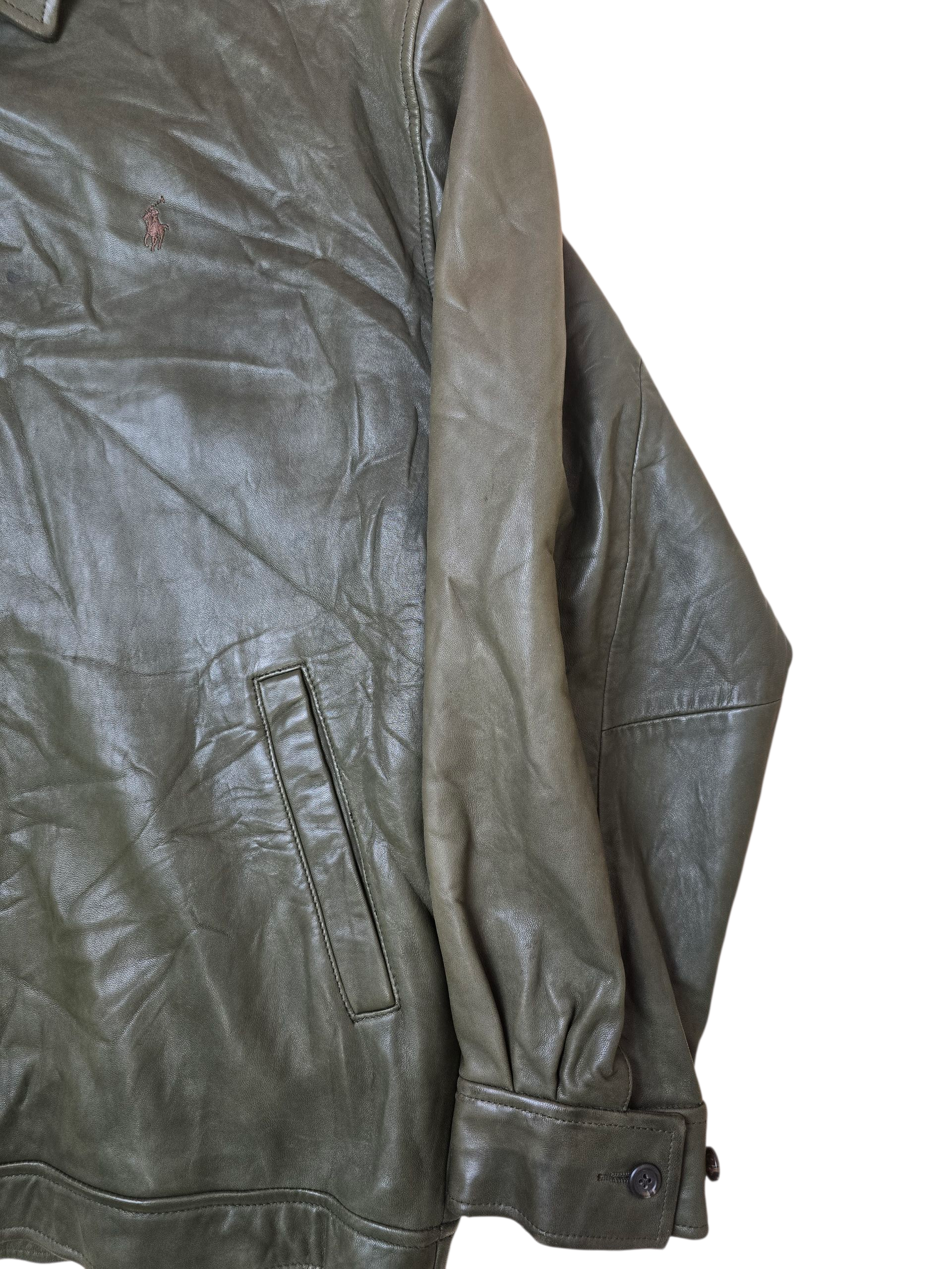 Ralph Lauren Soft Green Leather Jacket - XL