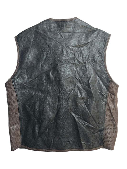 Interstate Gear Leather Biker Vest - Large