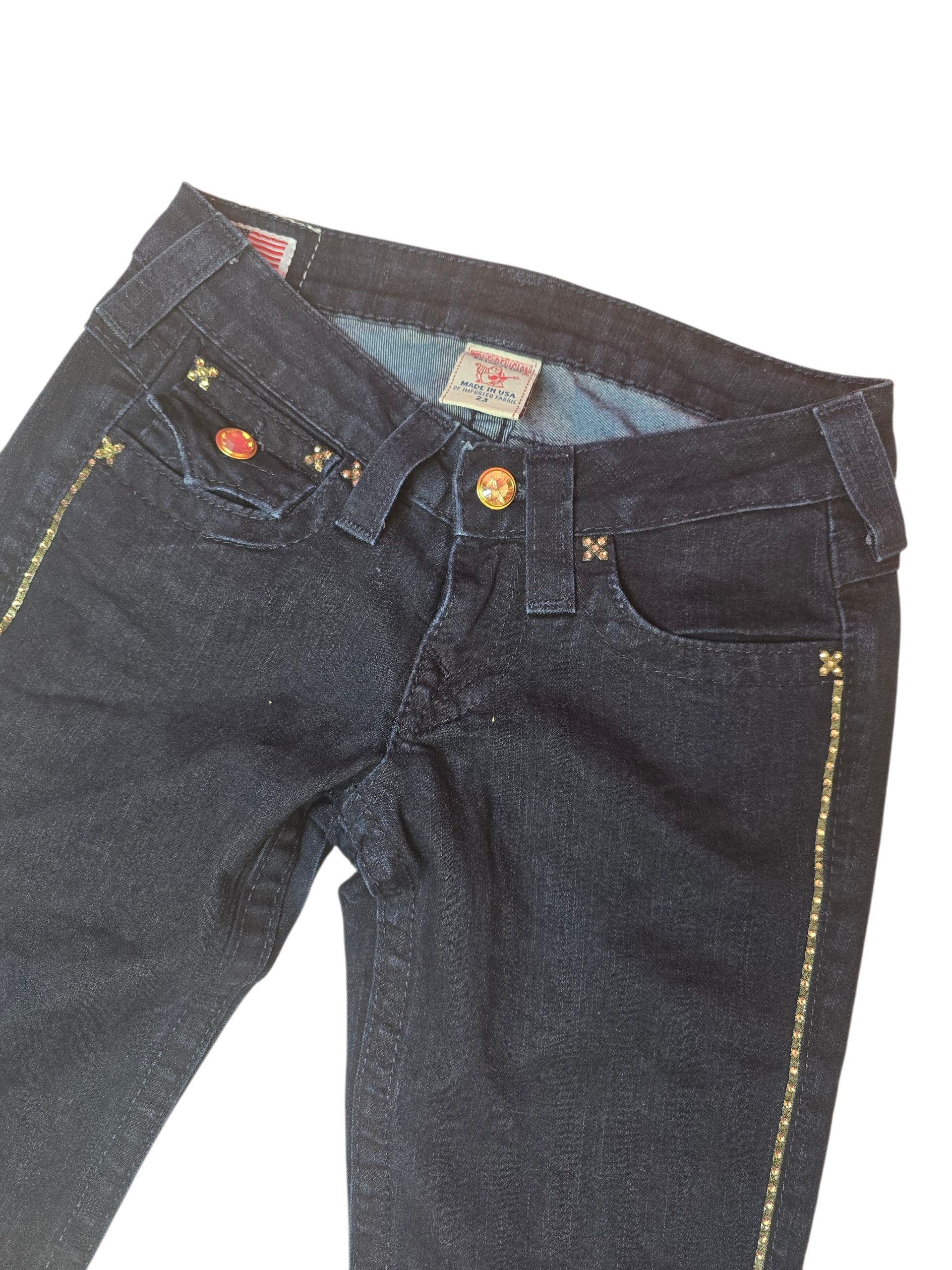 True Religion Disco Julie Dark Crystal Jeans - W23 L32