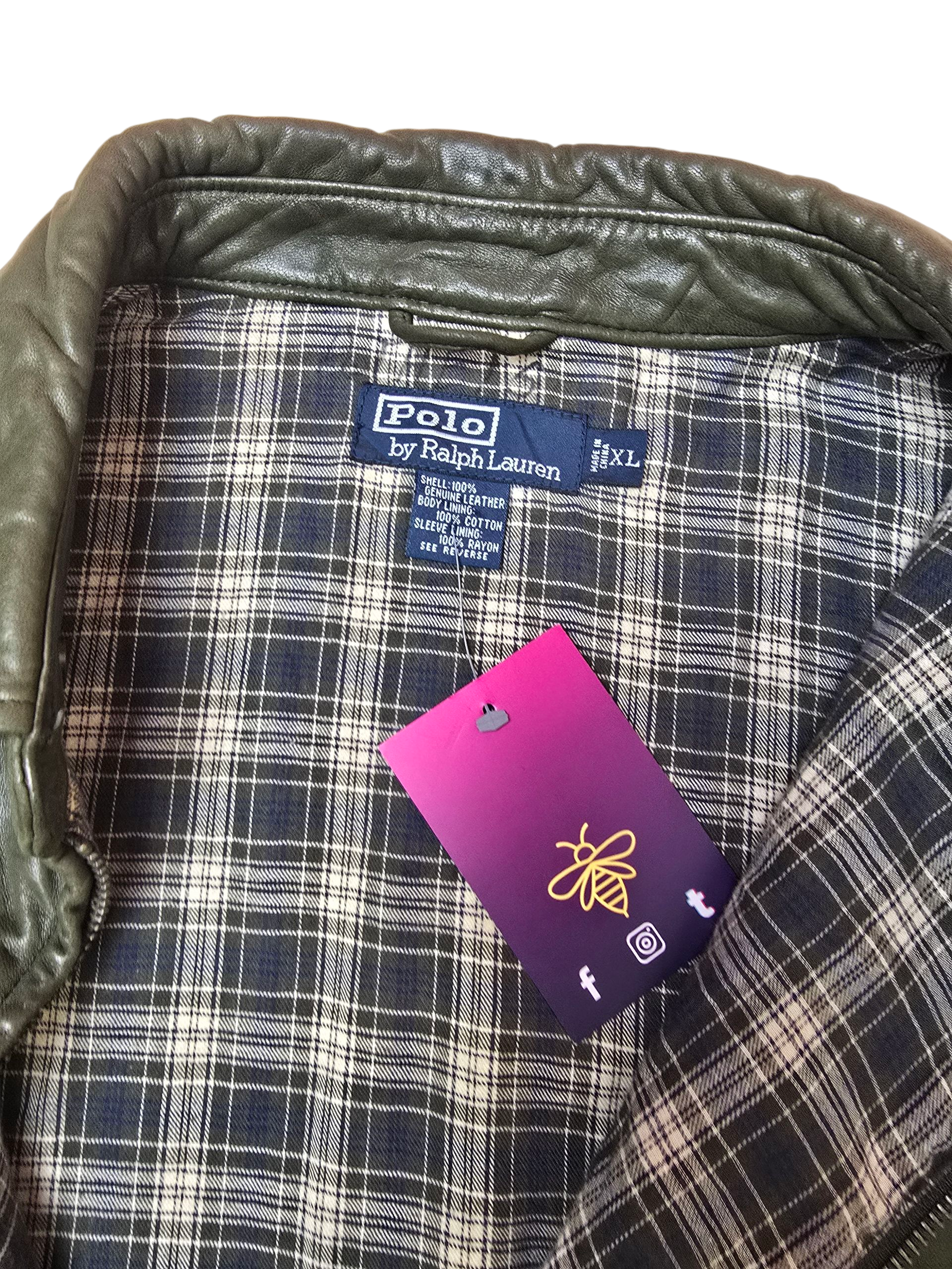 Ralph Lauren Soft Green Leather Jacket - XL