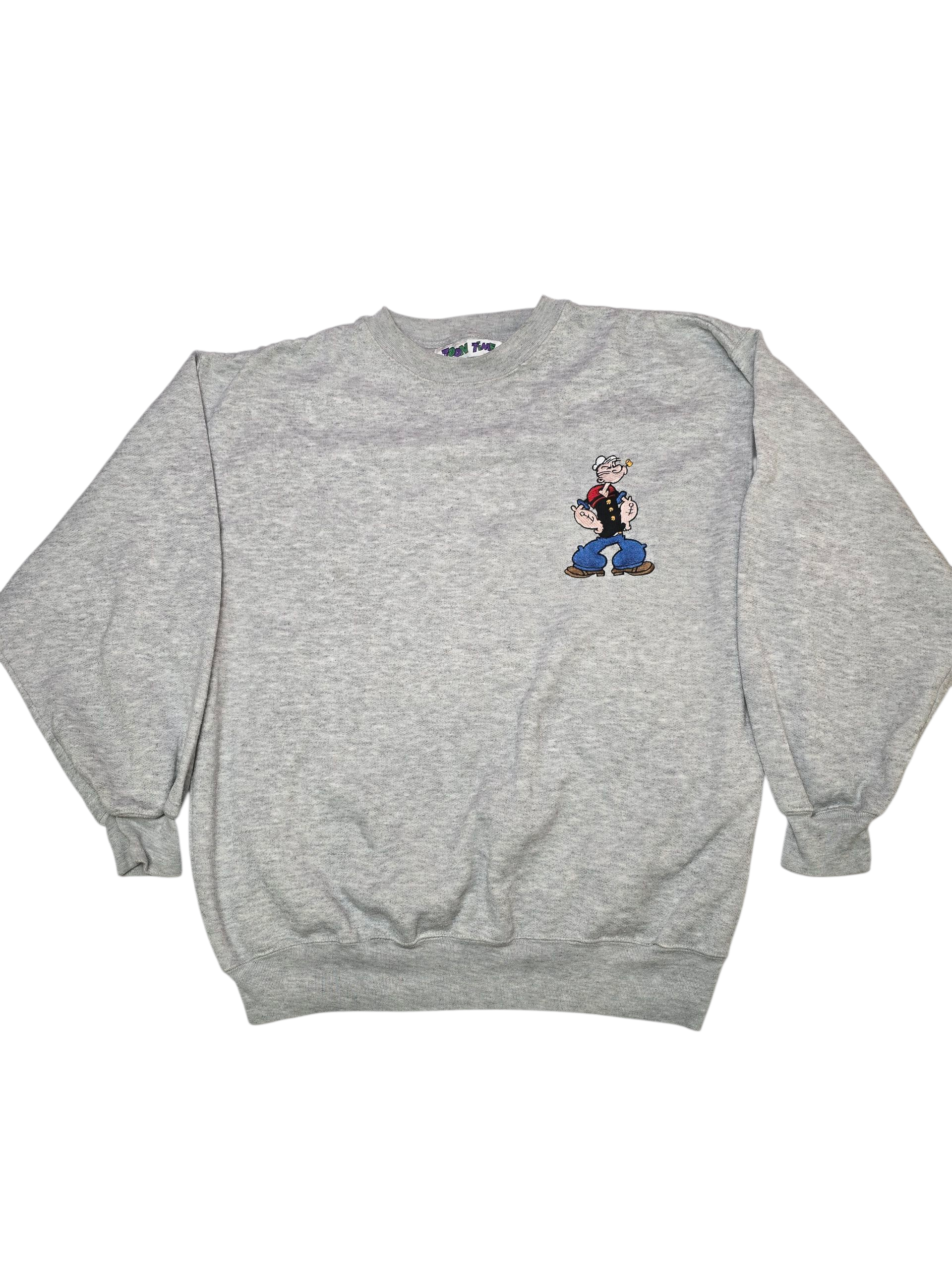 Popeye Toon Time Grey Sweatshirt - Large