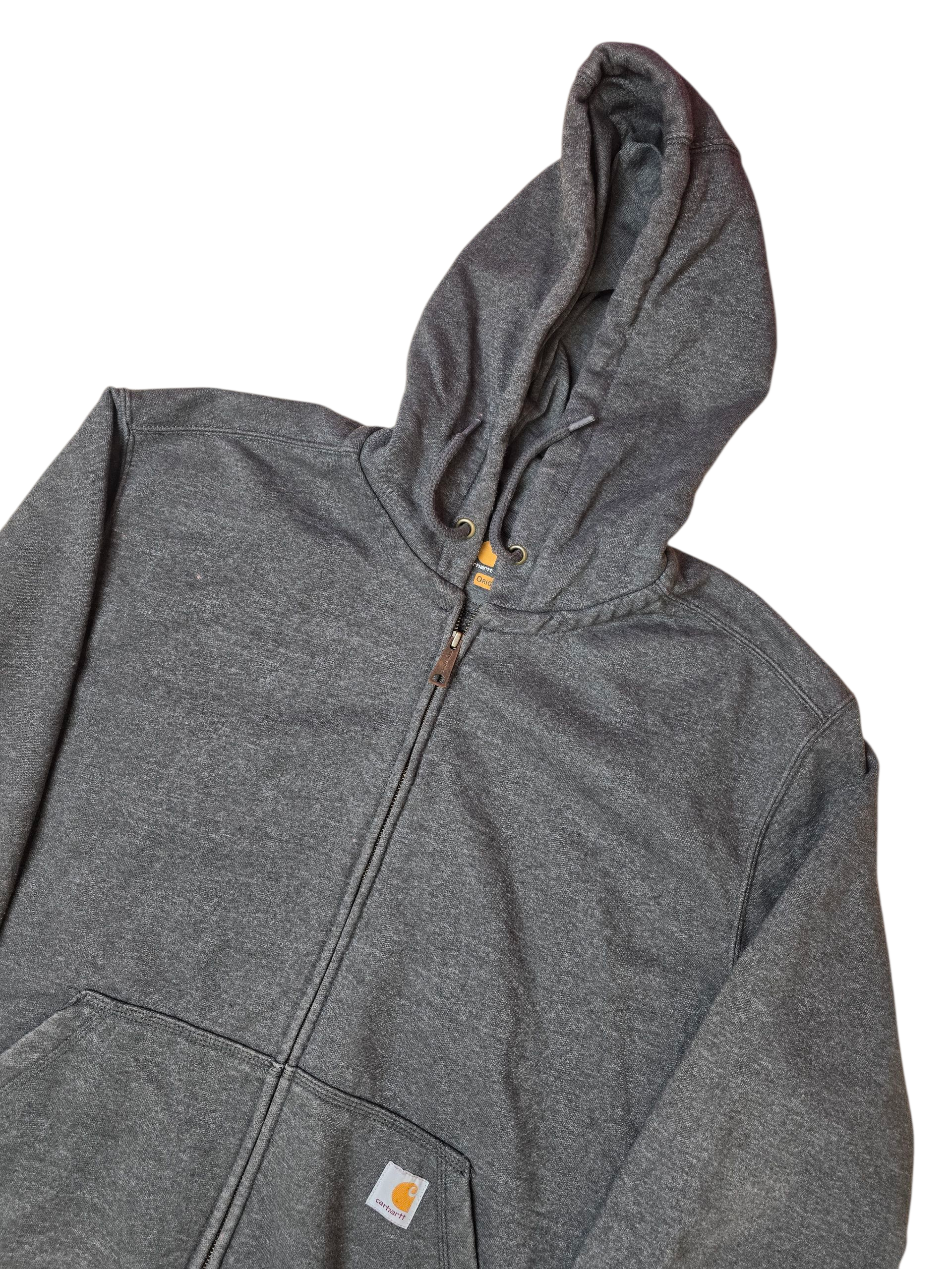 Carhartt Grey Full Zip Workwear Hoodie - Large