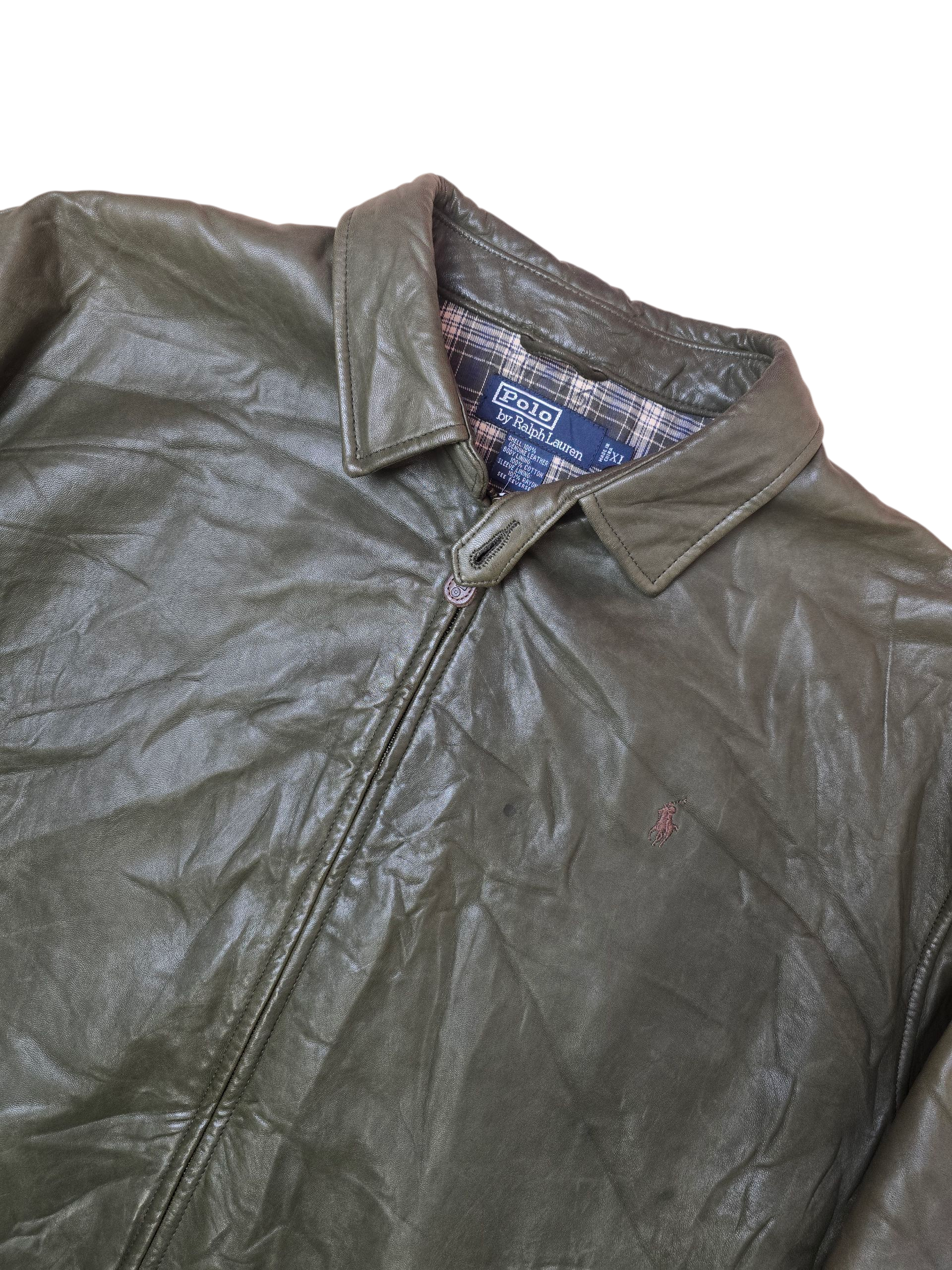 Ralph Lauren Soft Green Leather Jacket - XL