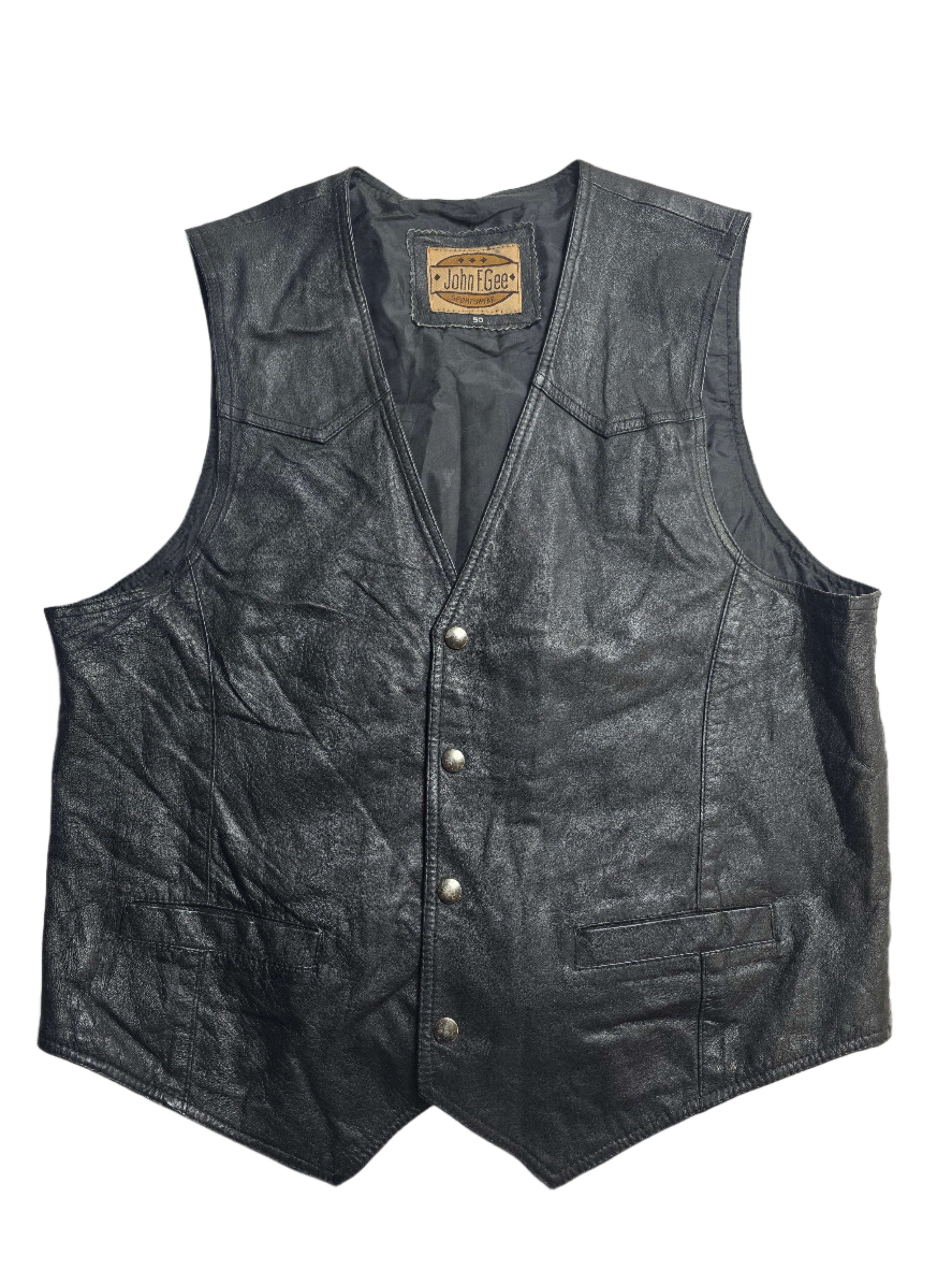 John Gee Leather Vest - Medium
