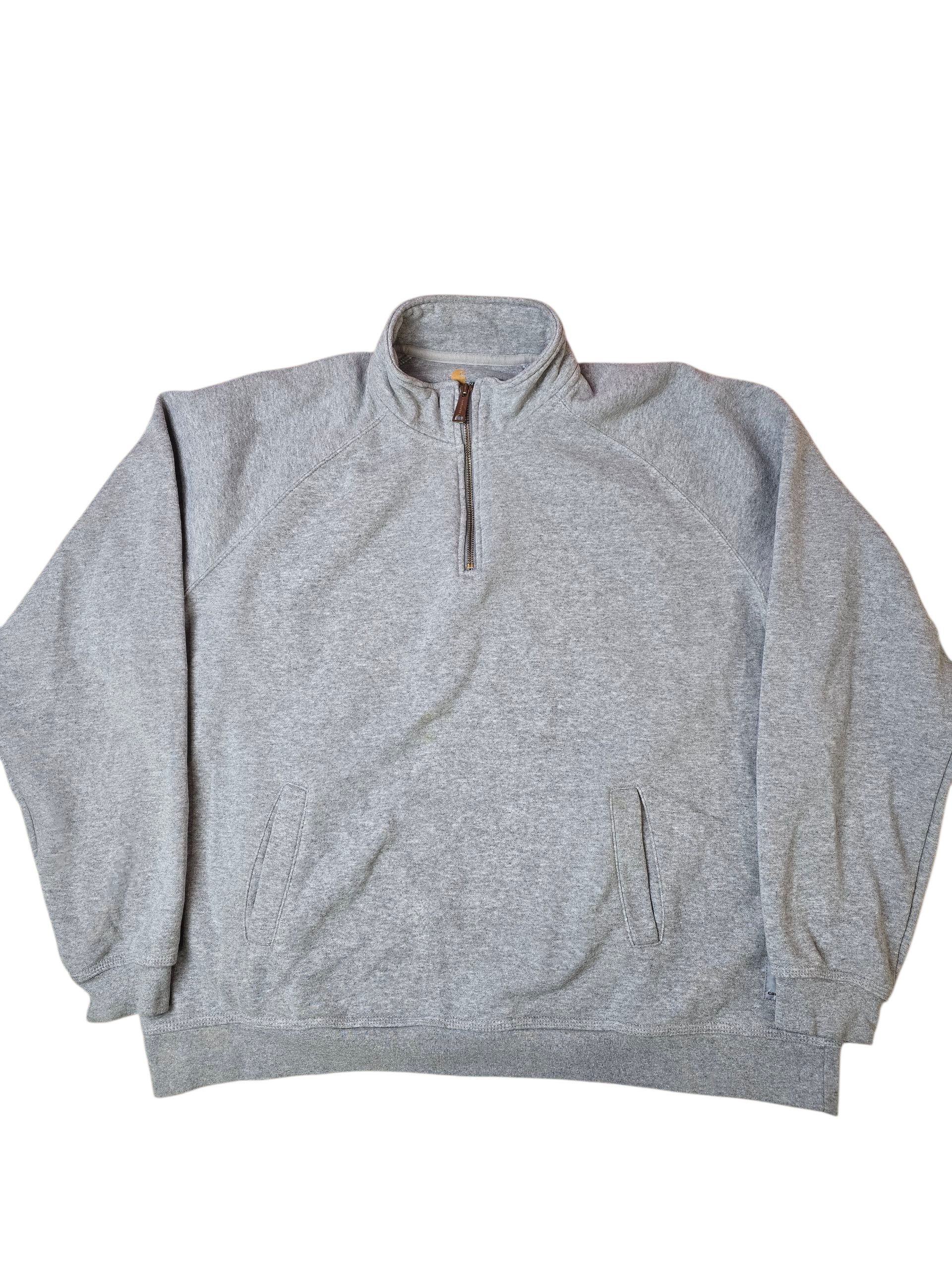Carhartt Grey 1/4 Zip Workwear Sweatshirt - 2XL