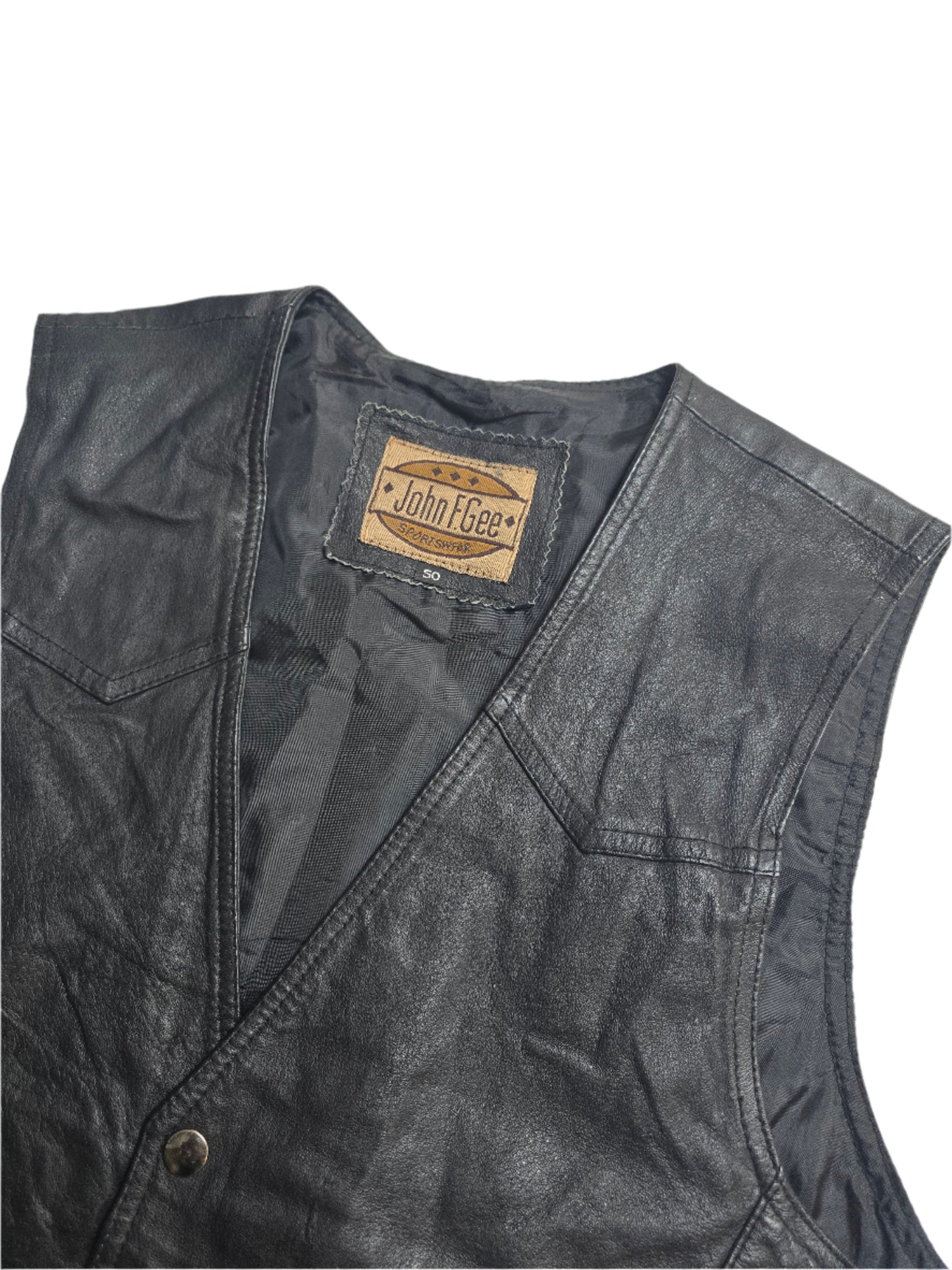 John Gee Leather Vest - Medium