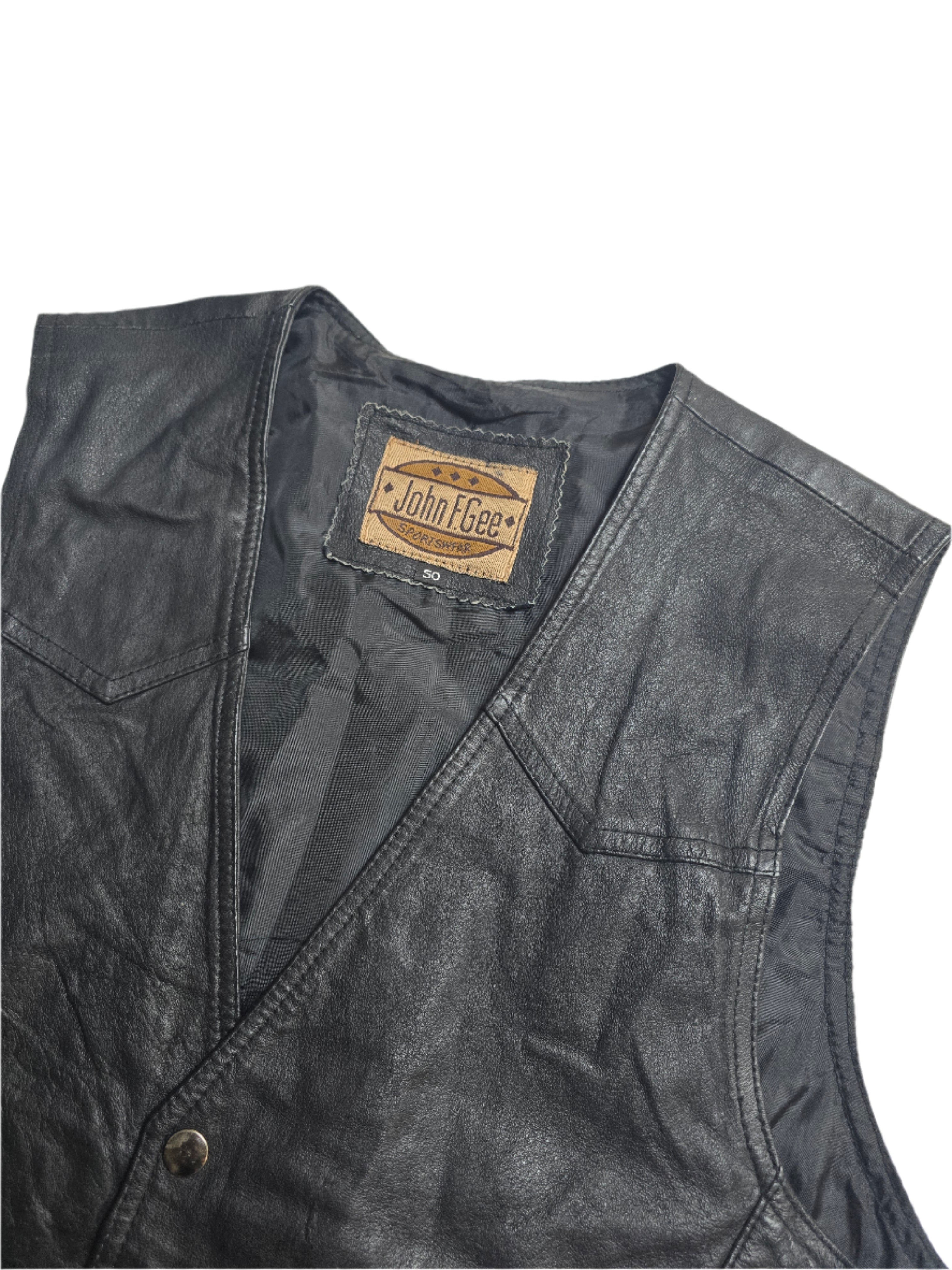 John Gee Leather Vest - Medium