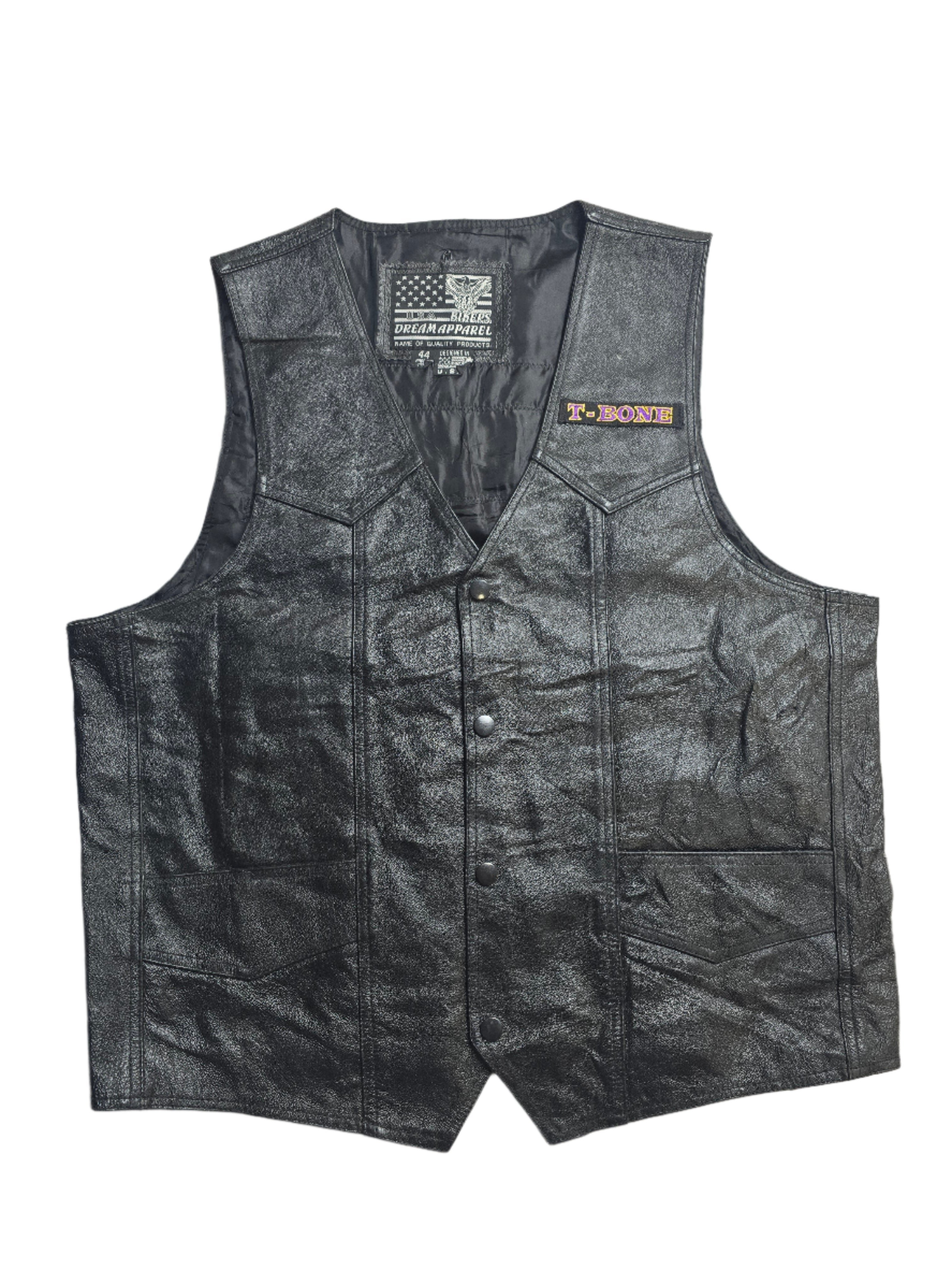 Bikers Dream 'T-Bone' Leather Vest - XL
