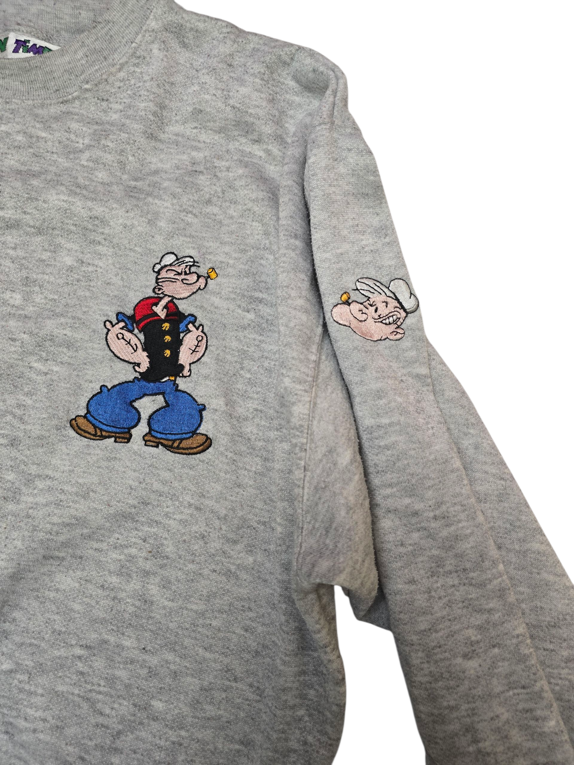 Popeye Toon Time Grey Sweatshirt - Large